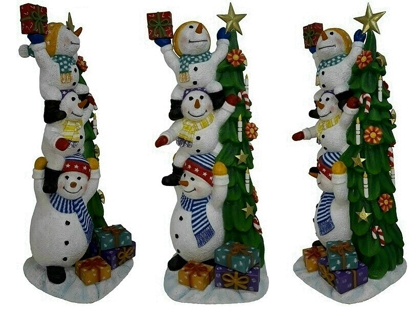 Funny Christmas Snowman Family Statue Custom Made 